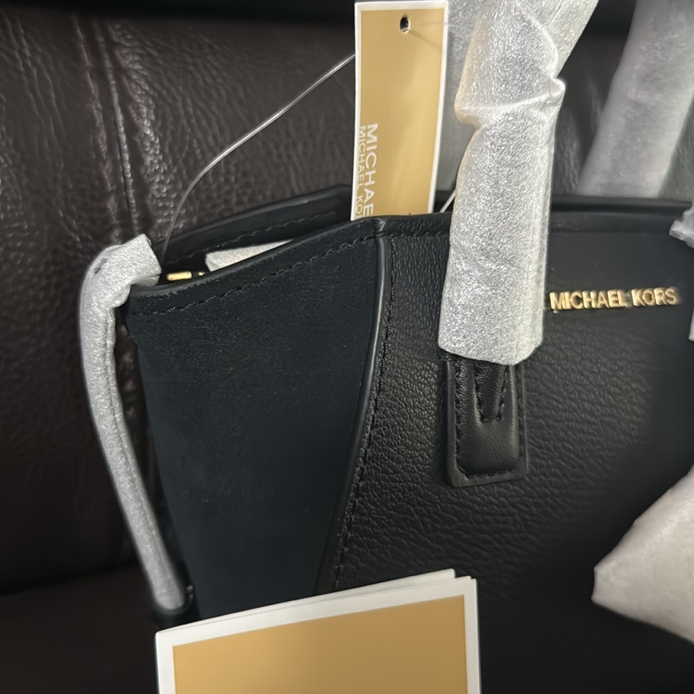 Micheal Kors Avril Extra-Small Leather and Suede Satchel - Picture 11 of 13